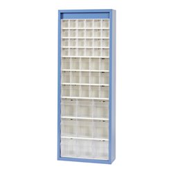 Hünersdorff MultiStore Magazin-Schrank 48 einbrennlackiertem Stahlblech,enzianblau