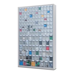 Hünersdorff MultiStore Magazin-Schrank 154 einbrennlackiertem Stahlblech, lichtgrau