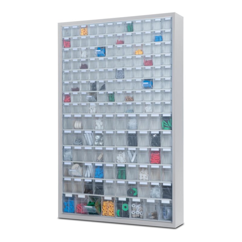 Hünersdorff MultiStore Magazin-Schrank 154 einbrennlackiertem Stahlblech, lichtgrau