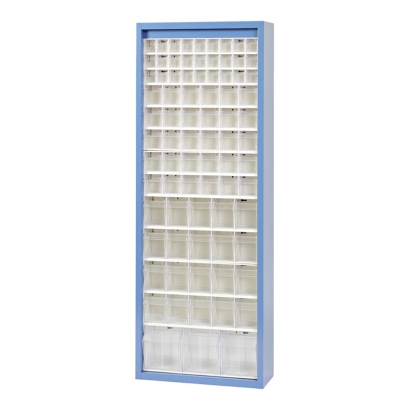 Hünersdorff MultiStore Magazin-Schrank 80 einbrennlackiertem Stahlblech, lichtgrau