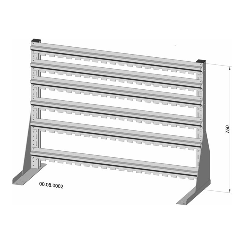 Hünersdorff Standregal einseitig unbestückt pulverbeschichtet lichtgrau, 1030x750mm