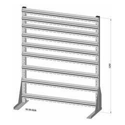 Hünersdorff Standregal einseitig unbestückt pulverbeschichtet lichtgrau, 1030x1250mm