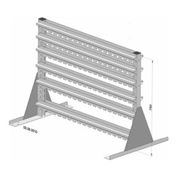 Hünersdorff Standregal zweiseitig unbestückt pulverbeschichtet lichtgrau, 1030x750mm