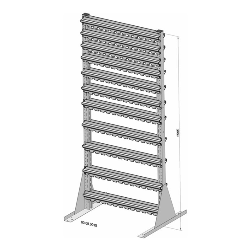 Hünersdorff Standregal zweiseitig unbestückt pulverbeschichtet lichtgrau, 720x1585mm