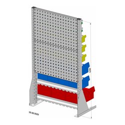 Hünersdorff Tisch-Standregal 41 Sichtboxen PS pulverbeschichtet lichtgrau, 720x1250mm