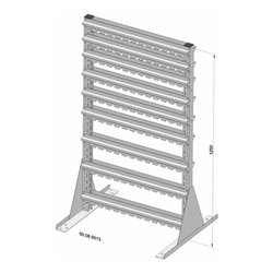 Hünersdorff Standregal zweiseitig unbestückt pulverbeschichtet lichtgrau, 1030x1250mm