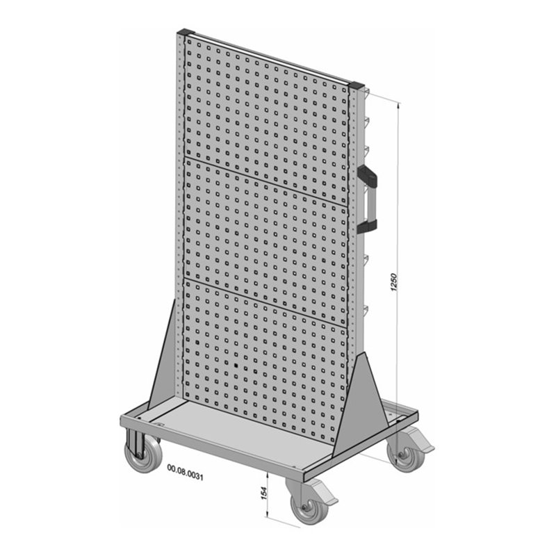 Hünersdorff Fahrregal zweiseitig unbestückt pulverbeschichtet lichtgrau, 720x1405mm
