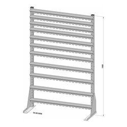 Hünersdorff Standregal einseitig 74 Sichtboxen PS pulverbeschichtet lichtgrau, 1030x1585mm