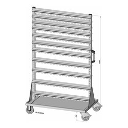 Hünersdorff Fahrregal zweiseitig unbestückt pulverbeschichtet lichtgrau, 1030x1740mm