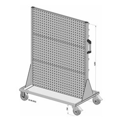 Hünersdorff Fahrregal zweiseitig 61 Sichtboxen PS pulverbeschichtet lichtgrau, 1030x1405mm