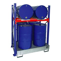 Bauer Südlohn Fassregal mit Auffangwanne 3008, verzinkt