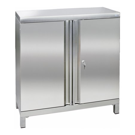 Stumpf Edelstahl-Aufbewahrungsschrank Cabinox, 1000x900x400mm, 2 Fachböden, Sockelfüße