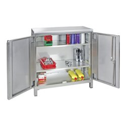 Stumpf Edelstahl-Aufbewahrungsschrank Cabinox, 1000x900x400mm, 2 Fachböden, Sockelfüße