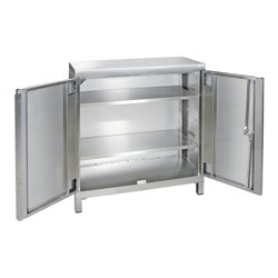 Stumpf Edelstahl-Aufbewahrungsschrank Cabinox, 1000x900x400mm, 2 Fachböden, Sockelfüße