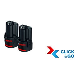 Bosch Akkupack GBA 12 Volt, 3,0 Ah, 2 Stück