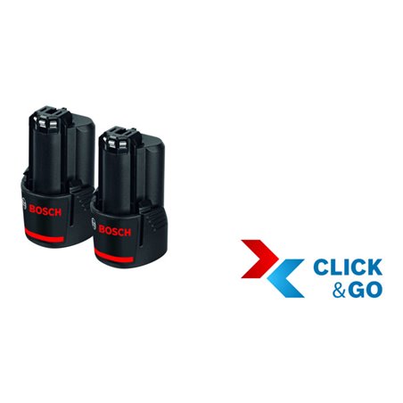Bosch Akkupack GBA 12 Volt, 3,0 Ah, 2 Stück