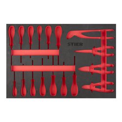 STIER Weichschaumeinlage (EVA) für Schraubendreher & Zangensatz, leer