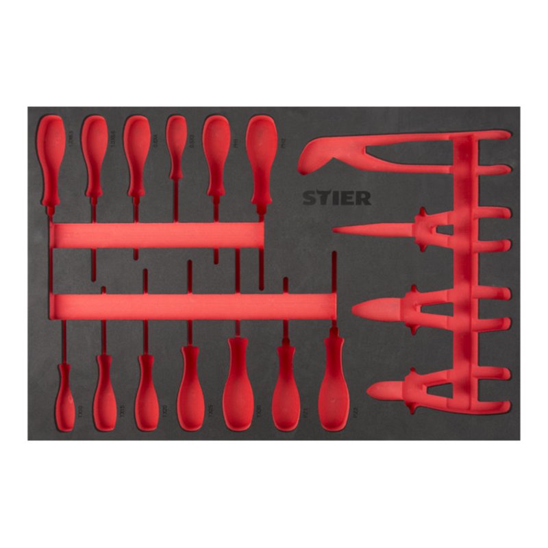 STIER Weichschaumeinlage (EVA) für Schraubendreher & Zangensatz, leer