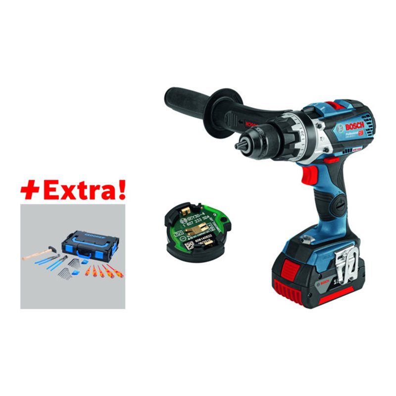 Bosch Akku-Schlagbohrschrauber GSB 18V-85 C, 2 x 5,0 Ah, GCY 30-4, L-BOXX, Gedore-BOXX