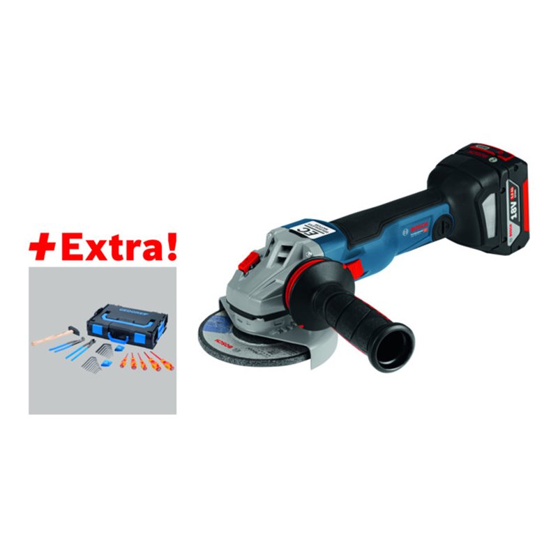 Bosch Akku-Winkelschleifer GWS 18V-125 C, mit 2 x 5,0 Ah Li-Ion, L-BOXX, Gedore-BOXX