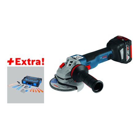 Bosch Akku-Winkelschleifer GWS 18V-125 C, mit 2 x 5,0 Ah Li-Ion, L-BOXX, Gedore-BOXX