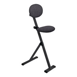 Kappes Stehhilfe ErgoPlus mit Rückenlehne Gestell tiefschwarz Polster/Bezug dunkelgrau