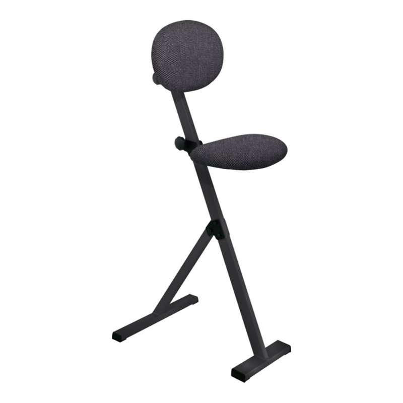 Kappes Stehhilfe ErgoPlus mit Rückenlehne Gestell tiefschwarz Polster/Bezug dunkelgrau