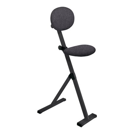 Kappes Stehhilfe ErgoPlus mit Rückenlehne Gestell tiefschwarz Polster/Bezug dunkelgrau