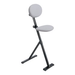 Kappes Stehhilfe ErgoPlus mit Rückenlehne Gestell tiefschwarz Polster/Bezug hellgrau