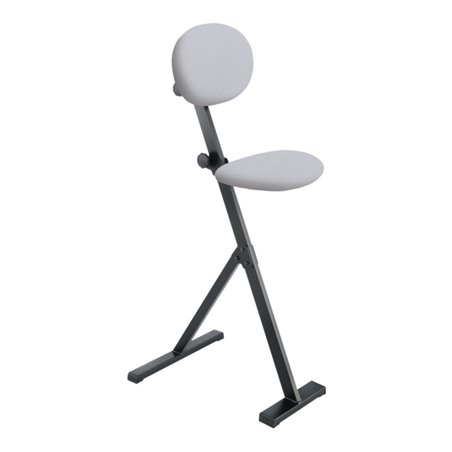 Kappes Stehhilfe ErgoPlus mit Rückenlehne Gestell tiefschwarz Polster/Bezug hellgrau