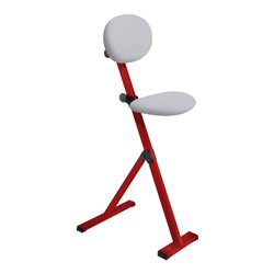 Kappes Stehhilfe ErgoPlus mit Rückenlehne Gestell verkehrsrot Polster/Bezug hellgrau