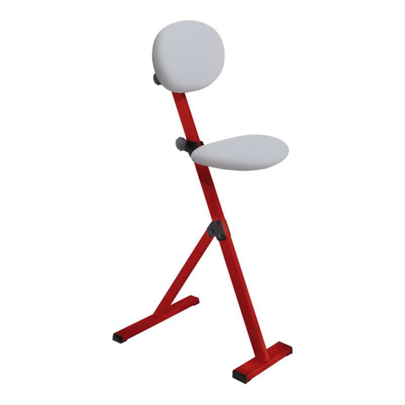 Kappes Stehhilfe ErgoPlus mit Rückenlehne Gestell verkehrsrot Polster/Bezug hellgrau