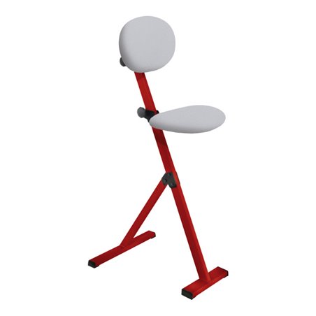 Kappes Stehhilfe ErgoPlus mit Rückenlehne Gestell verkehrsrot Polster/Bezug hellgrau