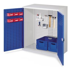 Kappes Werkzeugschrank RasterPlan Mod. 1 T500 mm RAL 7035/5010 Türen innen Schlitzplatten