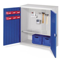 Kappes Werkzeugschrank RasterPlan Mod. 2 T410 mm RAL 7035/5010 Türen innen Schlitzplatten