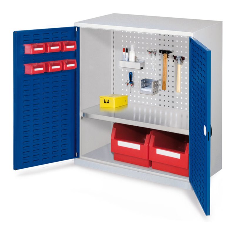 Kappes Werkzeugschrank RasterPlan Mod. 2 T500 mm RAL 7035/5010 Türen innen Schlitzplatten