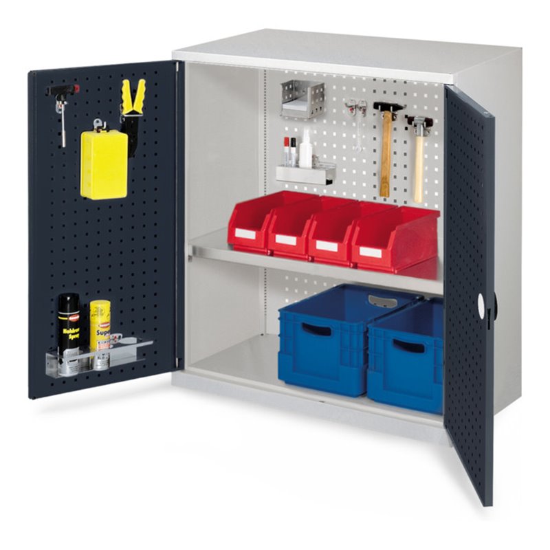 Kappes Werkzeugschrank RasterPlan Mod. 2 T500 mm RAL 7035/7016 Türen innen Lochplatten