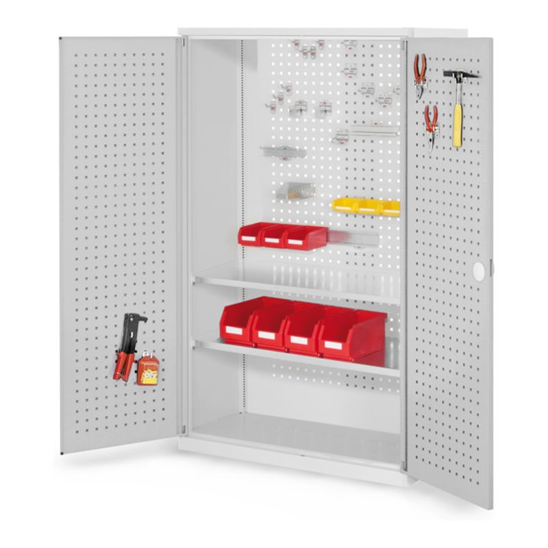 Kappes Werkzeugschrank RasterPlan Mod. 4 T500 mm RAL 7035 Türen innen Lochplatten
