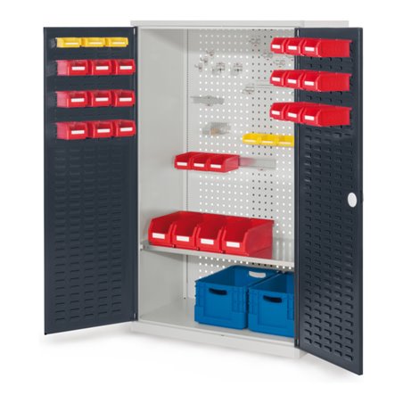 Kappes Werkzeugschrank RasterPlan Mod. 3 T500 mm RAL 7035/7016 Türen innen Schlitzplatten