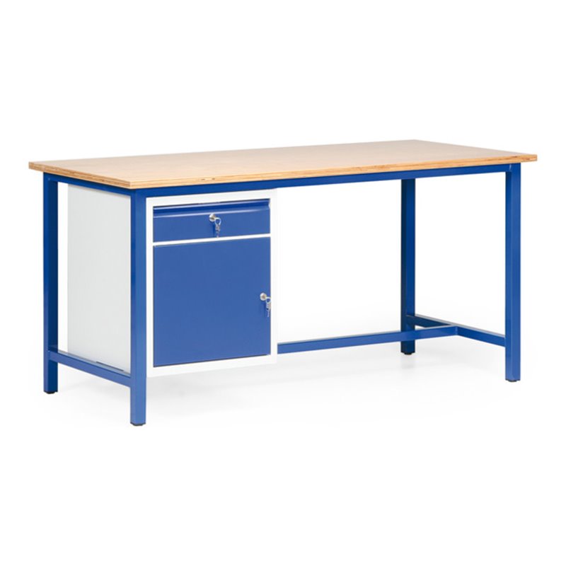 Taurotec Arbeitstisch in Enzianblau 1600x700