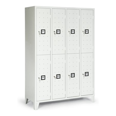 Portofino Kleiderschrank de luxe m.Füßen doppelstöckig 8 Fächer Abteilbreite 300 mm