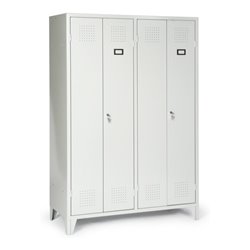 Portofino Kleiderschrank S/W mit Füßen 2 Doppelabteile Abteilbreite 300 mm