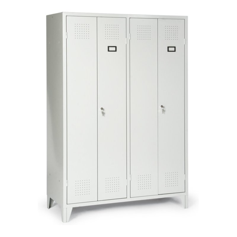 Portofino Kleiderschrank S/W mit Füßen 2 Doppelabteile Abteilbreite 300 mm