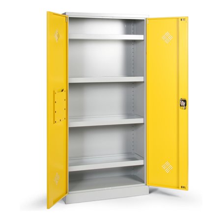 Taurotrade Umweltschrank zweitürig 1950x920 mm mit4 Wannenböden 50 mm hoch Tür RAL1021