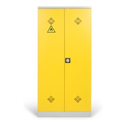 Taurotrade Umweltschrank zweitürig 1950x920 mm mit4 Wannenböden 50 mm hoch Tür RAL1021