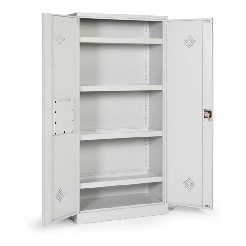 Taurotrade Umweltschrank zweitürig 1950x920 mm mit4 Wannenböden 50 mm hoch Tür RAL7035