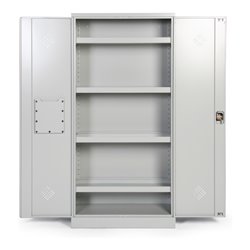 Taurotrade Umweltschrank zweitürig 1950x920 mm mit4 Wannenböden 50 mm hoch Tür RAL7035