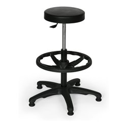 Taurosit Ergonomischer Arbeitshocker mit Aufstieghilfe PU-Schaum mit Gleitern