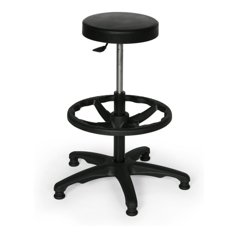 Taurosit Ergonomischer Arbeitshocker mit Aufstieghilfe PU-Schaum mit Gleitern