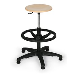 Taurosit Ergonomischer Arbeitshocker mit Aufstieghilfe Buche mit Gleitern